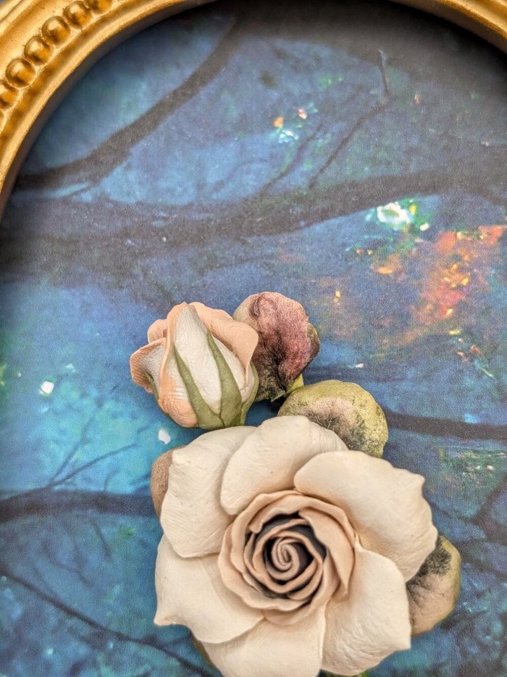 Vintage 1950's Handmade Unique Cream Roses Brooch - Picture 3 of 13